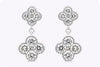 1.48 Carats Total Brilliant Round Cut Diamond Clover Drop Earrings in White Gold