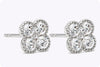 0.75 Carats Total Brilliant Round Cut Diamond Clover Stud Earrings in White Gold