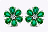 1.84 Carats Total Pear Shape Emerald with Diamond Stud Earrings in White Gold