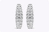 0.40 Carats Total Brilliant Round Shape Diamond Huggie Hoop Earrings in White Gold