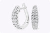 0.40 Carats Total Brilliant Round Diamond Huggie Hoop Earrings in White Gold