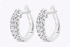 0.40 Carats Total Brilliant Round Diamond Huggie Hoop Earrings in White Gold