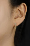 0.46 Carats Total Brilliant Round Cut Diamond Huggie Hoop Earrings in Yellow Gold