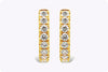 0.46 Carats Total Brilliant Round Cut Diamond Huggie Hoop Earrings in Yellow Gold