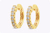 0.46 Carats Total Brilliant Round Cut Diamond Huggie Hoop Earrings in Yellow Gold