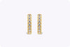 2.06 Carats Total Brilliant Round Shape Diamond Hoop Earrings in Yellow Gold