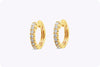 2.06 Carats Total Brilliant Round Shape Diamond Hoop Earrings in Yellow Gold