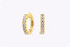 2.06 Carats Total Brilliant Round Shape Diamond Hoop Earrings in Yellow Gold