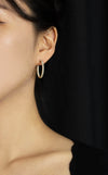 2.06 Carats Total Brilliant Round Shape Diamond Hoop Earrings in Yellow Gold