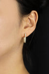 0.91 Carats Total Brilliant Round Diamond Hoop Earrings in Yellow Gold