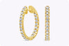 0.91 Carats Total Brilliant Round Diamond Hoop Earrings in Yellow Gold
