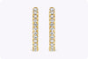 0.91 Carats Total Brilliant Round Diamond Hoop Earrings in Yellow Gold