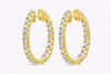 0.91 Carats Total Brilliant Round Diamond Hoop Earrings in Yellow Gold