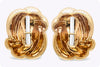 David Webb 41.78 Grams 18k Yellow Gold large Hammered Gold Clip Earrings