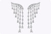 3.41 Carats Total Brilliant Round Diamond Chandelier Earrings in White Gold