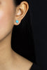 Van Cleef & Arpels Sweet Alhambra Turquoise Clover White Gold Stud Earrings