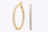 1.16 Carats Total Brilliant Round Cut Diamond Hoop Earrings in Yellow Gold