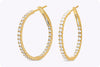 1.16 Carats Total Brilliant Round Cut Diamond Hoop Earrings in Yellow Gold