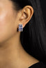 2.40 Carats Total Asscher Cut Sapphire with Diamond Hoop Earrings in White Gold