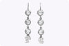 2.00 Carats Total Mixed Cut Diamond Fashion Drop Earrings in 14K White Gold