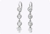 2.00 Carats Total Mixed Cut Diamond Fashion Drop Earrings in 14K White Gold