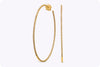0.58 Carats Total Brilliant Round Cut Diamond Yellow Gold Large Hoop Earrings