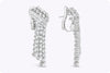 9.55 Carats Total Mixed Cut Diamond Elegant Drop Earrings in White Gold