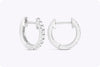 0.18 Carat Total Round Brilliant Cut Diamond Huggie Earrings in White Gold