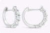 1.04 Carats Total Round Brilliant Cut Diamond Huggie Earrings in White Gold