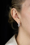 1.14 Carats Total Mixed-Cut Diamond Huggie Earrings in White Gold