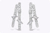 1.14 Carats Total Mixed-Cut Diamond Huggie Earrings in White Gold