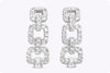 0.36 Carat Total Round Brilliant Cut Diamond Open-Work Earrings in White Gold