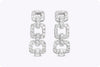 0.36 Carat Total Round Brilliant Cut Diamond Open-Work Earrings in White Gold