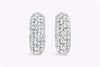 0.62 Carat Total Round Brilliant Cut Diamond Huggie Earrings in White Gold