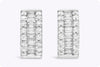 0.72 Carat Total Baguette & Round Cut Diamond Huggie Earrings in White Gold