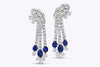 28.63 Carats Total Important Sapphire & Mixed-Cut Diamond Dangle Earrings in White Gold