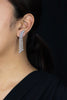 7.02 Carats Total Pear Shape Diamond Triple-Row Drop Earrings in White Gold