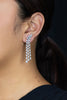 7.02 Carats Total Pear Shape Diamond Triple-Row Drop Earrings in White Gold