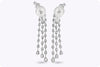 7.02 Carats Total Pear Shape Diamond Triple-Row Drop Earrings in White Gold