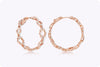 1.24 Carat Total Round Cut Diamond Hoop Earrings in Rose Gold