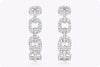 1.20 Carat Total Round Cut Diamond Hoop Earrings in White Gold