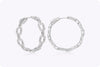 1.20 Carat Total Round Cut Diamond Hoop Earrings in White Gold