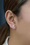 Baguette & Round Diamond Illusion Studs