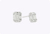 0.49 Baguette & Round Diamond Illusion Studs | Roman Malakov