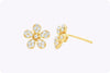 0.52 Round Cut Diamond Floral Stud Earrings