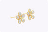 0.52 Carat Total Round Cut Diamond Floral Stud Earrings