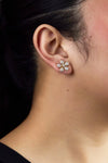 Floral Stud Earrings in Yellow Gold