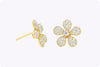 1.23 Round Cut Diamond Floral Stud Earrings