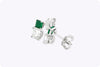 2.02 Carats Radiant Cut Diamond & Emerald Earrings