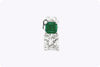 Radiant Cut Diamond & Emerald Earrings